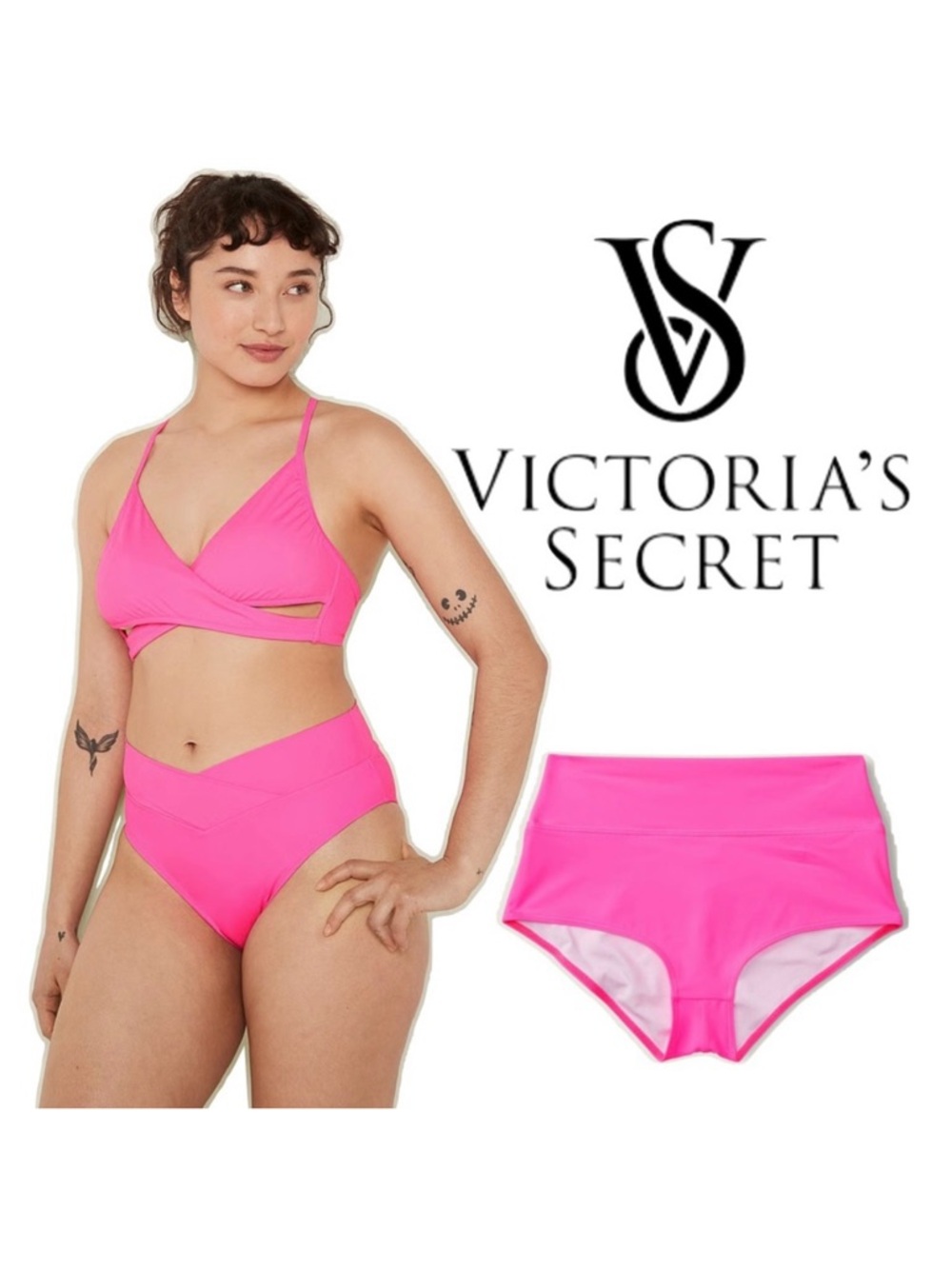 Victoria’s Secret PINK Radiant Rose Pink Bikini Swim Set Small-Medium